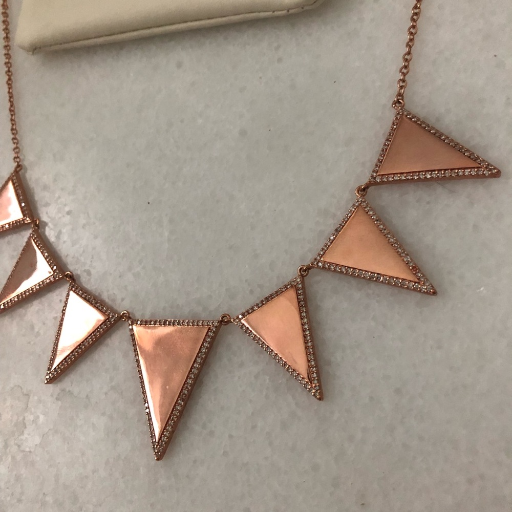 pave triangle collar necklace